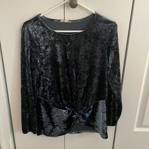 Fancy Blue Satin Long Sleeve